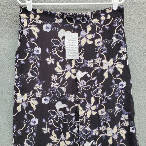 Ellos Wide-Leg Pants Pull On Soft Elastic Waist Plus Size 14/16 Floral W Pockets - Picture 3 of 10